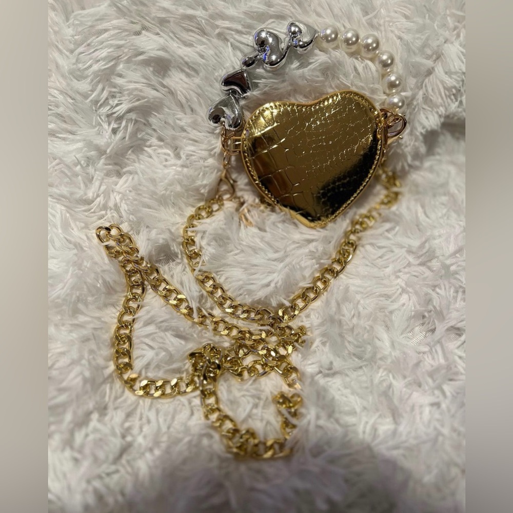 Small golden coin purse crossbody
